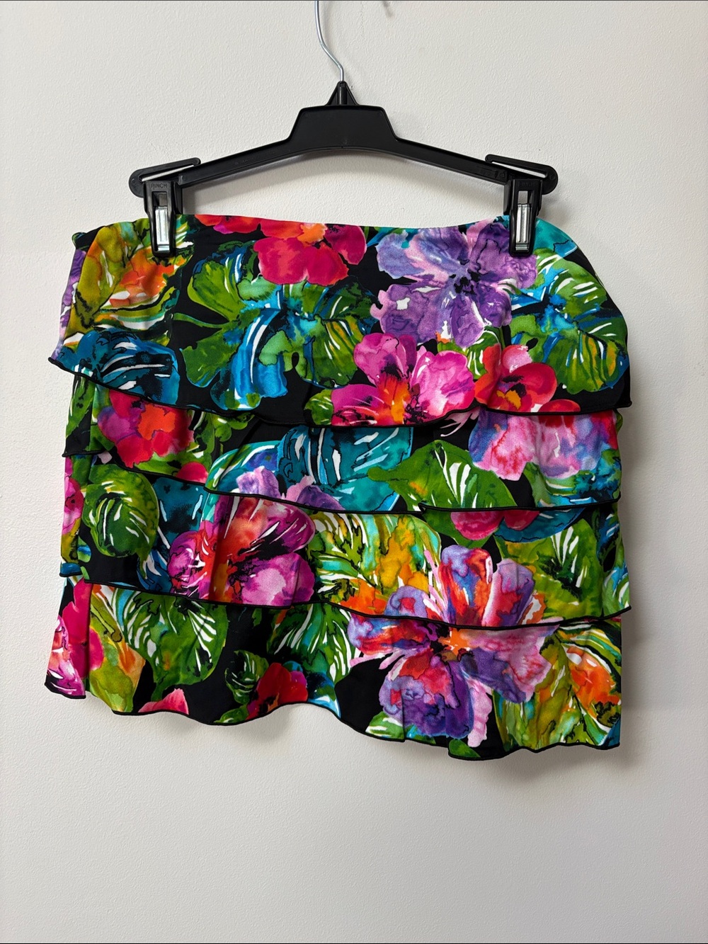 Caribbean Joe ARIA Ruffle Layered Bandeau Tankini Top,Size 10,NWT